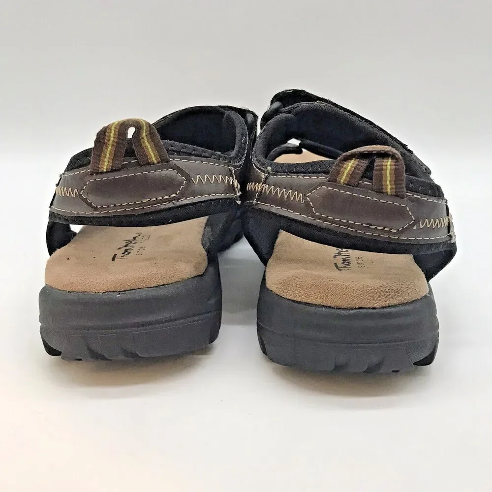Thom McAn Daniel MemoTech  Sandals Men’s 9 Dark Brown & Black Beach Sport Shoes